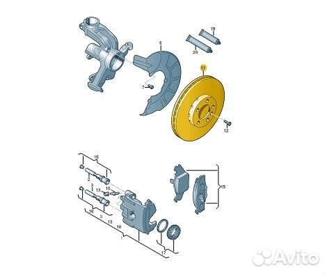 Диск тормозной передний Skoda Fabia 2011