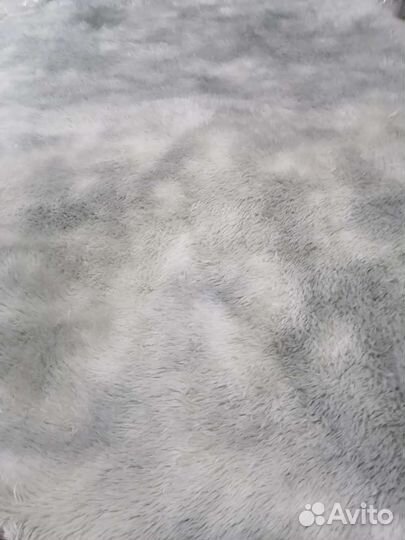 Серый меховой ковёр 230х160смш