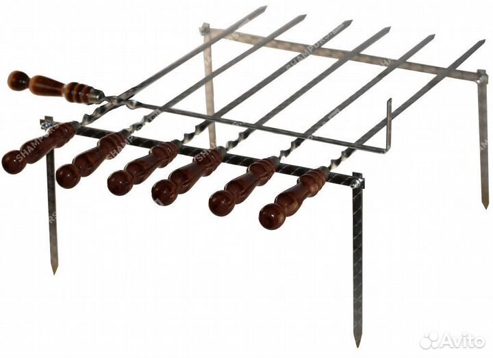 Набор шампуров для шашлыка Походный в тубусе (эбен