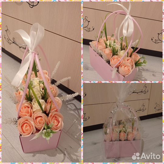 Букет из мыльных роз