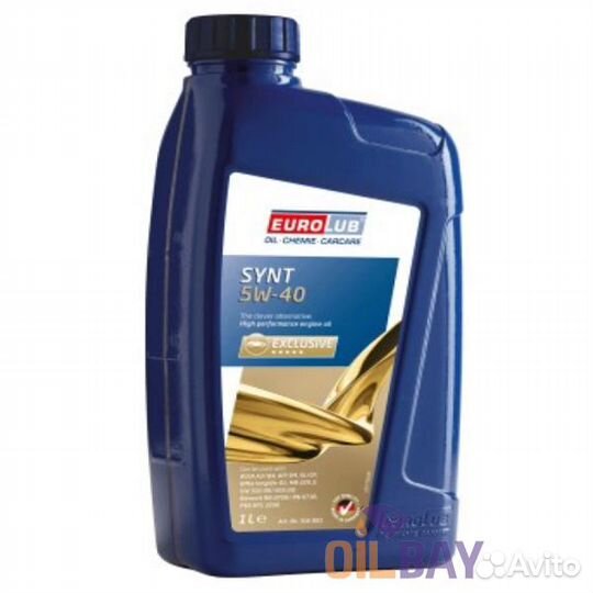 Масло моторное eurolub synt 5W40 SN/CF A3/B4, 1л