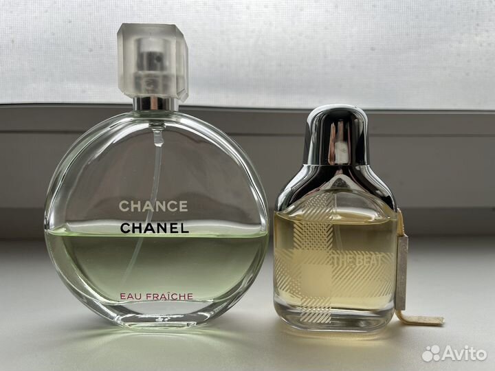 Chanel EAU fraiche, burberry The Beat