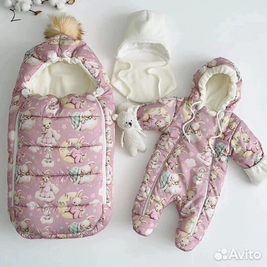 Конверт на выписку для девочки зимний