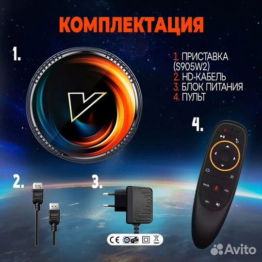 Vontar W2 ATV 4/32GB SMART TV Приставка Новая