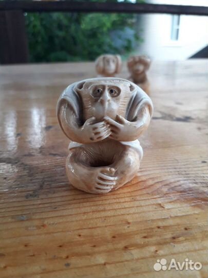 Нэцкэ 3 обезьяны