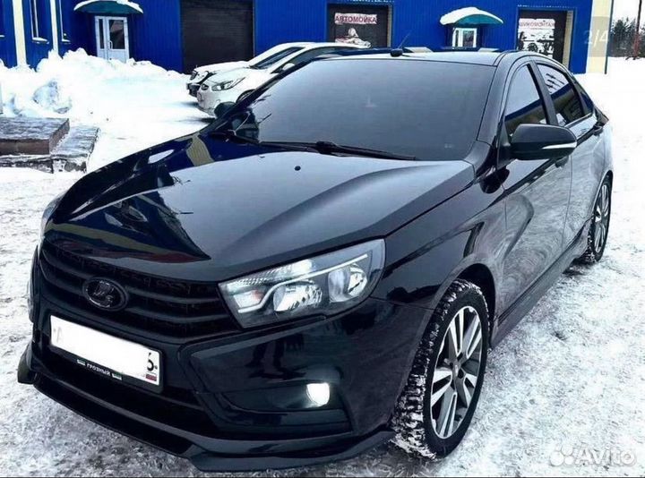 Губа сплиттер Барс на передний бампер Веста