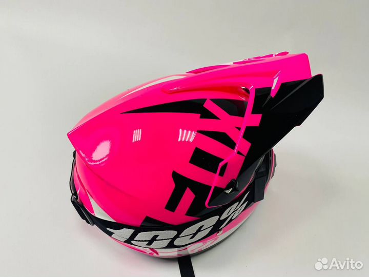 Мотошлем эндуро мотокросс Fox с очками