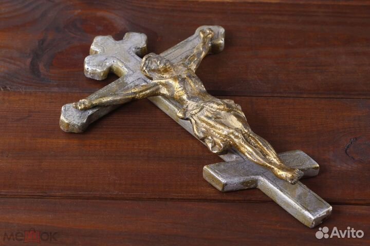 Крест распятие 21х14 см Пластика самодельный