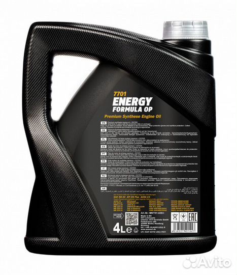 Моторное масло Mannol 7701 Energy Formula OP 5W-30