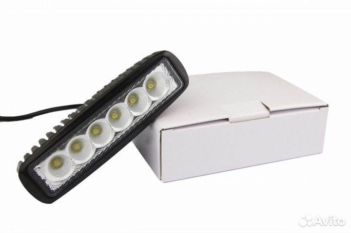 Светодиодная фара 18w 6 led свет рассеянный flood