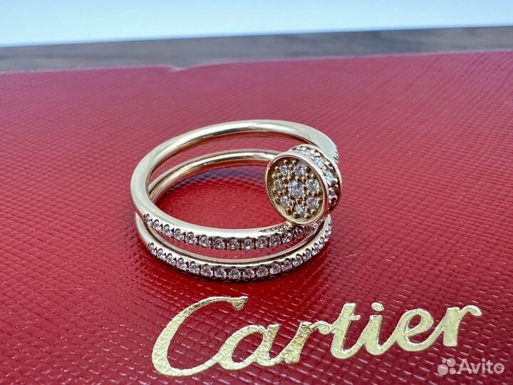 Золотое кольцо cartier гвоздь с бриллиантами 7г