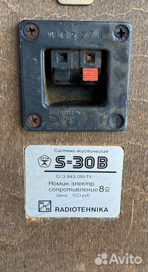 Акустические колонки S 30В Радиотехника
