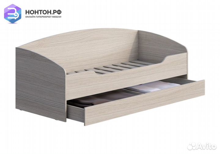 Кровать с ящиком Мийа-3А 0.8 м ясень шимо светлый