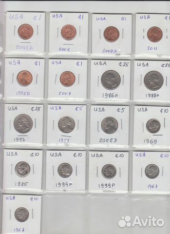 Набор 22 монеты США