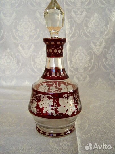 Графин цветного стекла Германия, винтаж