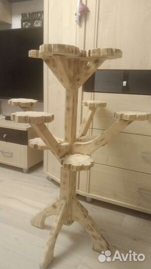 Подставка для цветов напольная деревянная