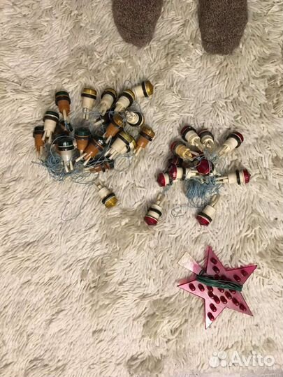 Звезда на ёлку. Гирлянда. ссср. ретро. Винтаж. Под