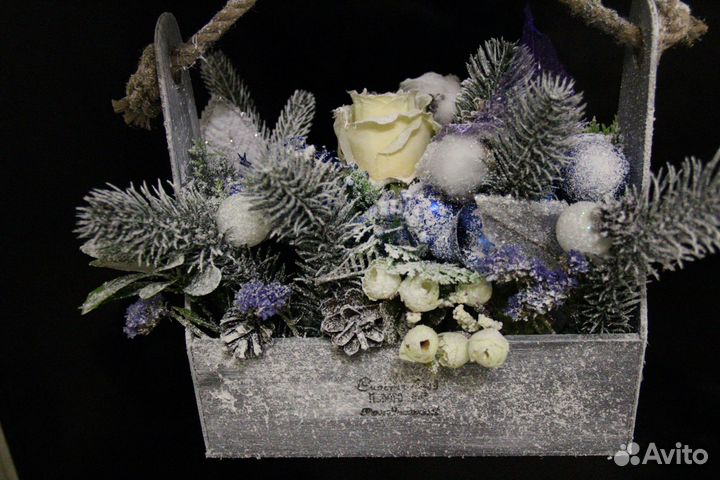 Новогодние композиции в ящиках