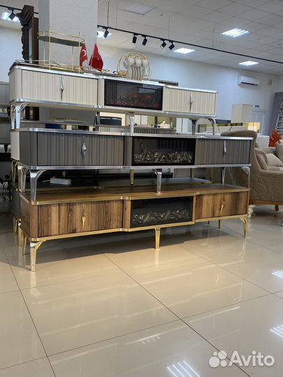 Тумба под тв с камином