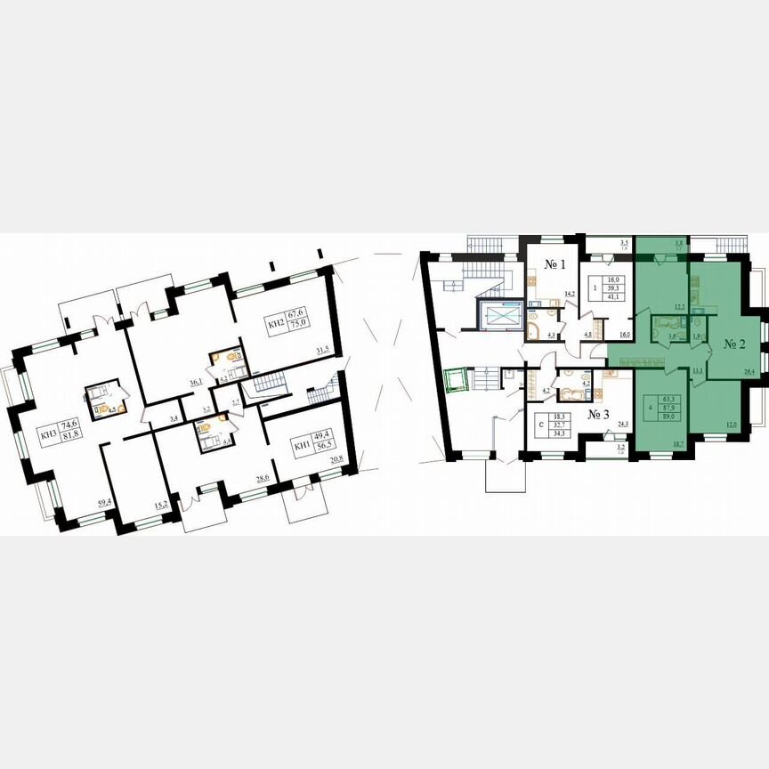 3-к. квартира, 89 м², 1/8 эт.