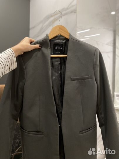 Серый пиджак zara maag размер M
