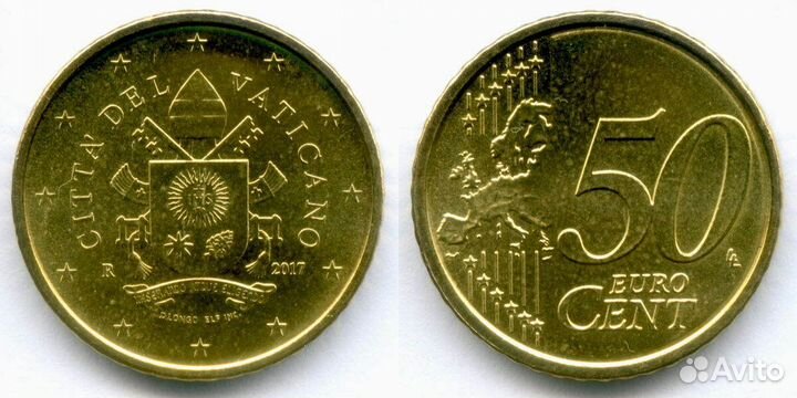 Набор 50 евроцентов 2013, 2015 и 2017 гг. Ватикан