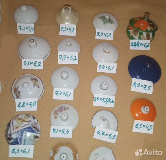 Крышки фарфор керамик стекло, тч д/графин/кувшинов