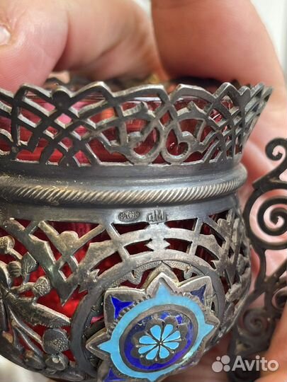 Лампада серебро 84 эмаль