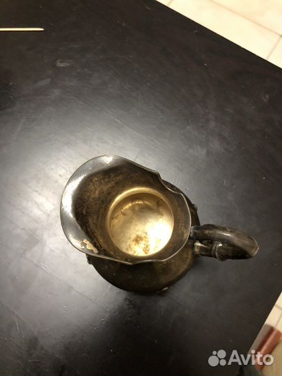 Антикварный молочник сливочник серебро