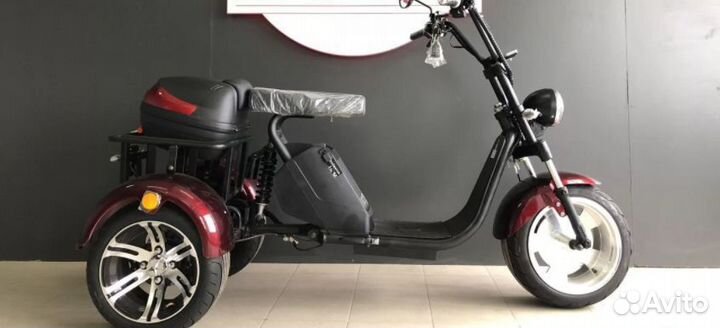 Электроскутер Citycoco White Siberia -PRO trike 30