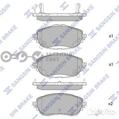 Sangsin brake SP1700 Колодки тормозные передние to