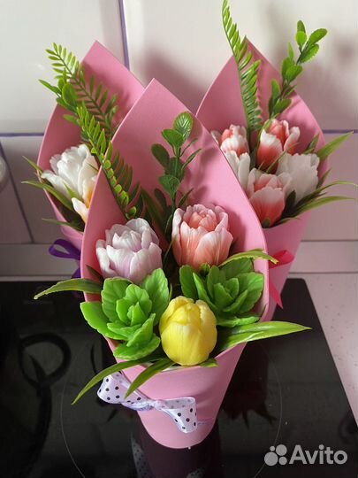 Мыльные цветы Букет из мыла