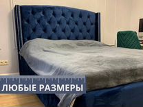 Двуспальная кровать с мягким изголовьем