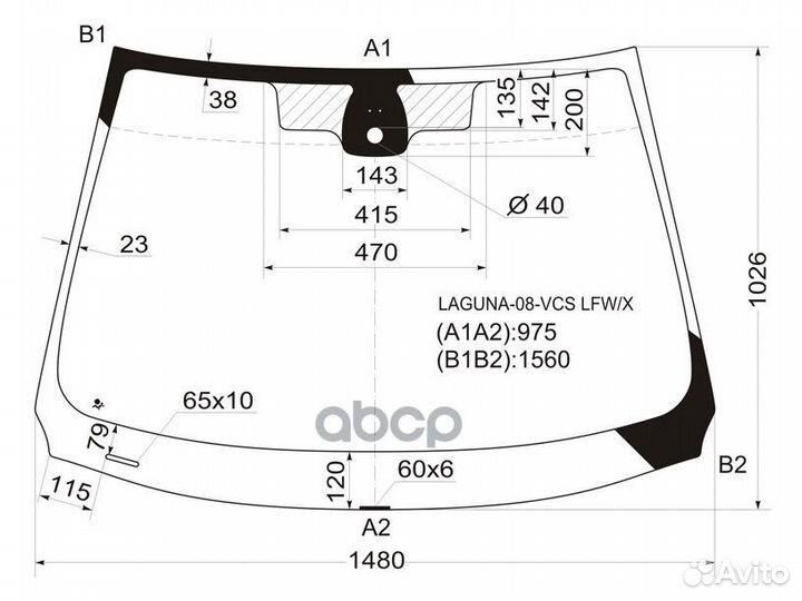 Стекло лобовое + дд renault laguna 5D HBK/WGN 0