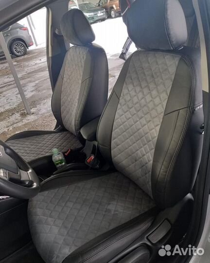 Чехлы на Kia Rio 4 2017+ Алькантара Ромб