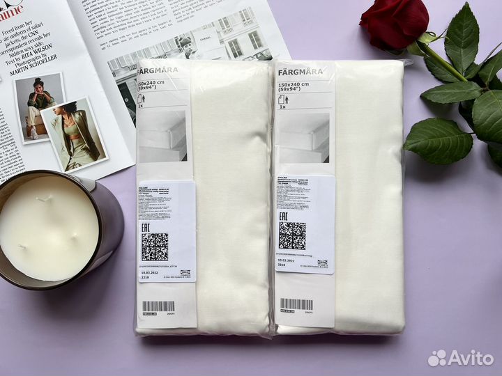 Простынь IKEA новая белая