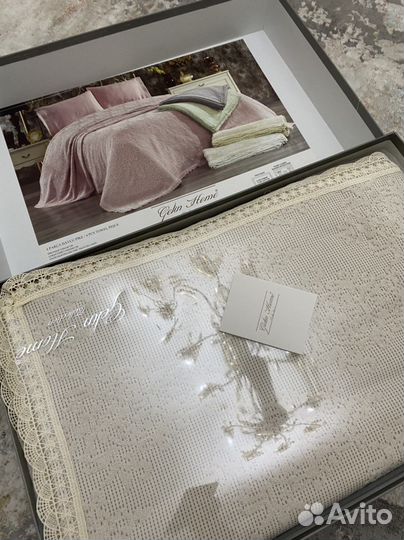 Постельное белье евро с покрывалом