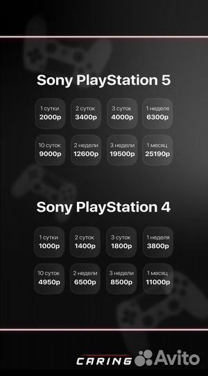 Аренда Sony Playstation 4 slim