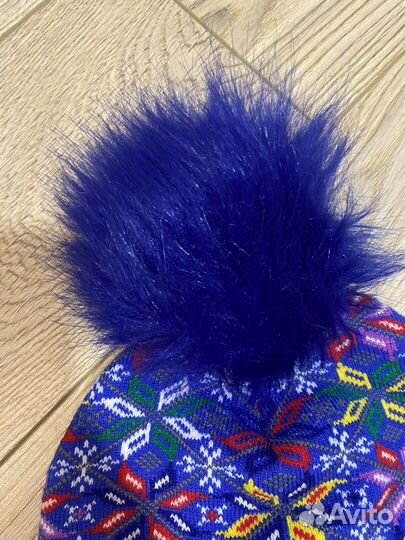 Шапка +шарф с помпошкаии из натурального меха