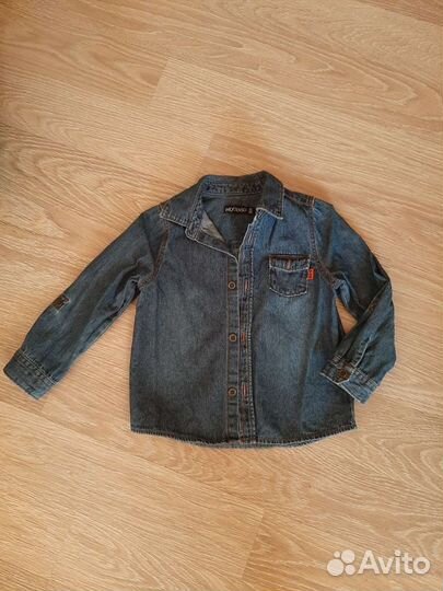 Джинсовая рубашка на мальчика 92