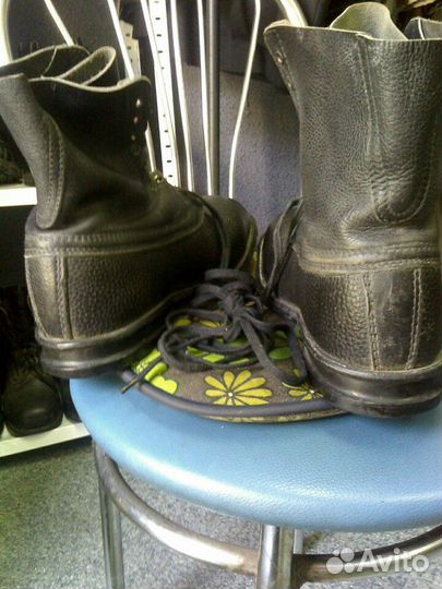 Кожаные чёрные ботинки шведской армии (егерей)