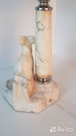 Настольная лампа СССР. Мыльный камень, козлик