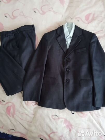 Школьный костюм для мальчика 134 серый