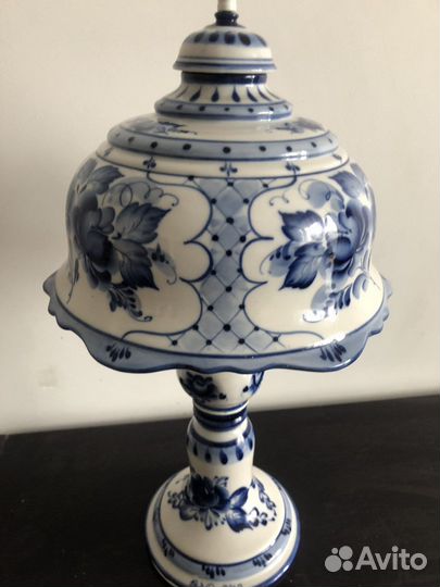 Гжель Авторская работа Настольная лампа СССР