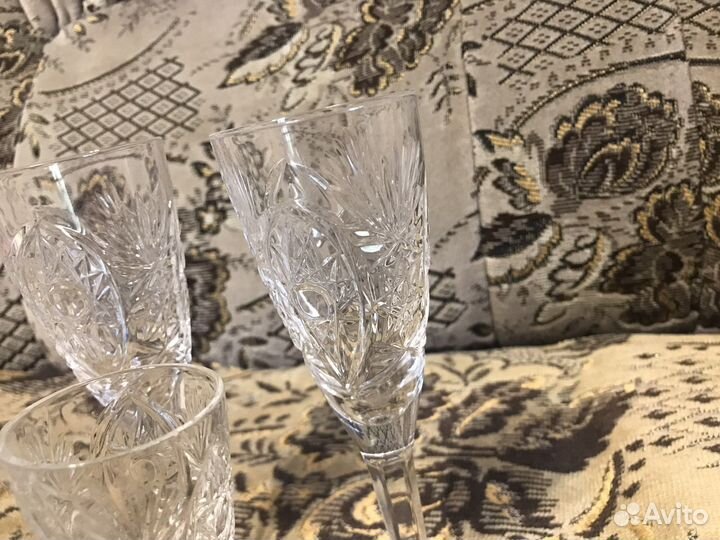 Хрустальные бокалы для шампанского СССР