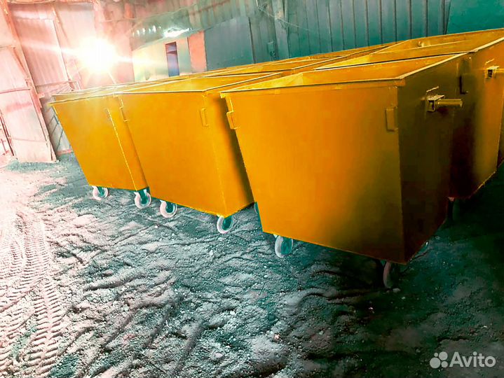 Мусорный контейнер 1100л. Жёлтый