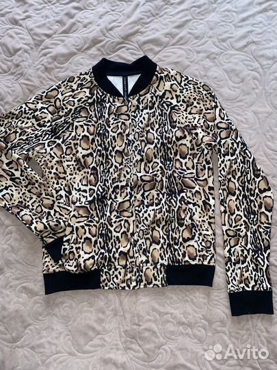 Бомбер lime / леопардовый