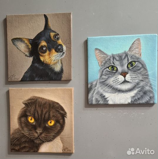 Магнит с портретом питомца, масло