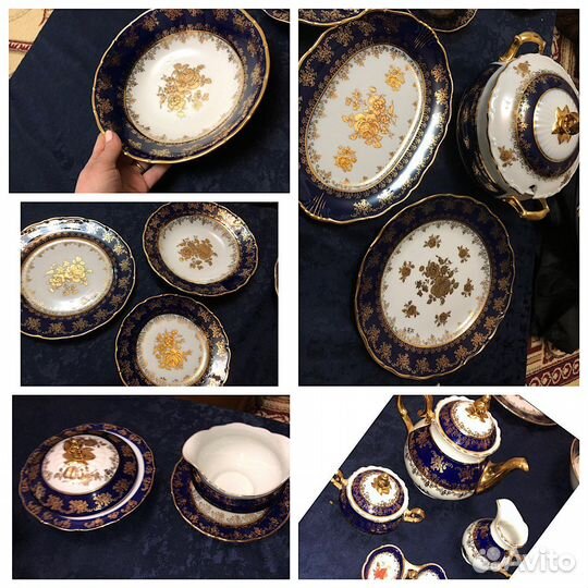 Столовый сервиз «Кобальт» Золотая роза