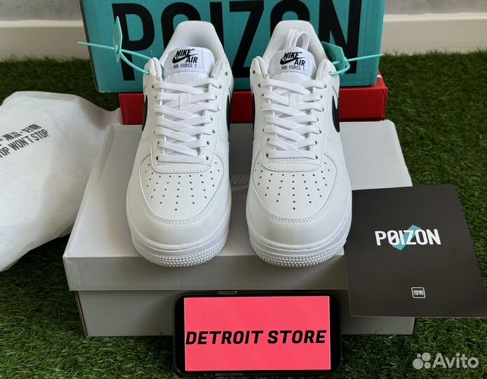 Nike air force 1 white black оригинал